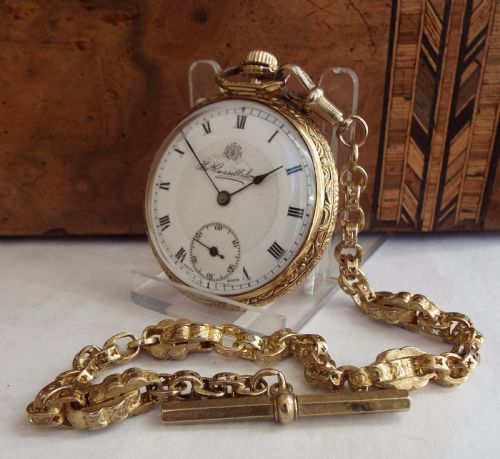 1930s Thomas Russell Pocket Watch with Chain