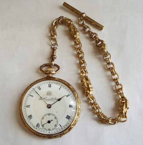 fig 1. 1930s Thomas Russell pocket watch with chain