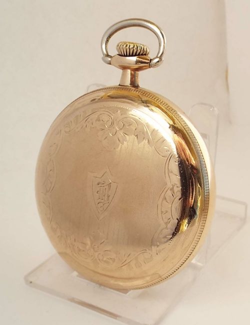 fig 1. Large antique 1909 Waltham pocket watch.