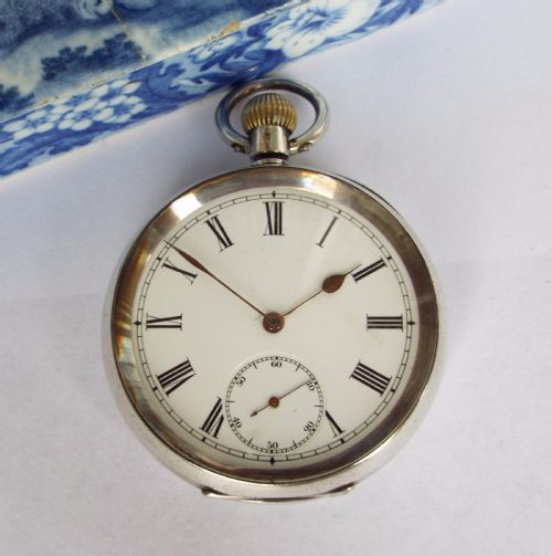fig 1. Antique silver Omega pocket watch, c1910s