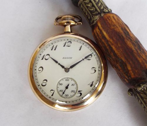 fig 1. Elgin gold plated pocket watch, 1927