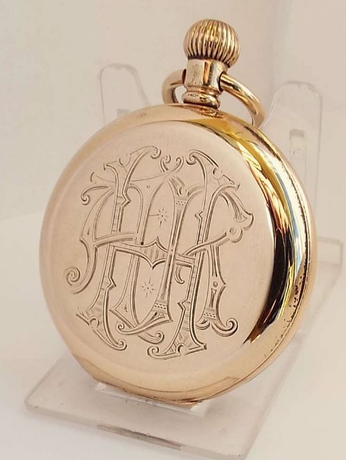 fig 1. An antique 10ct gold filled 1907 Waltham Marquis pocket watch.