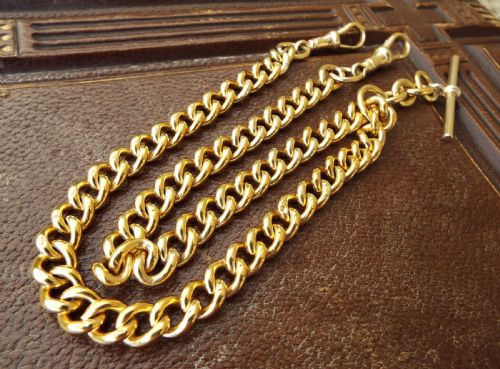 Silver Gilt Pocket Watch Chain, Chester 1904