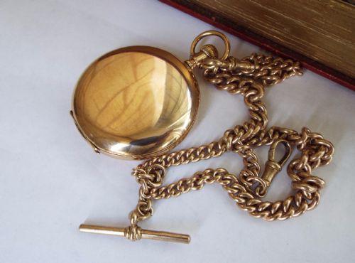 fig 1. 1930s Thomas Russell hunter pocket watch & chain
