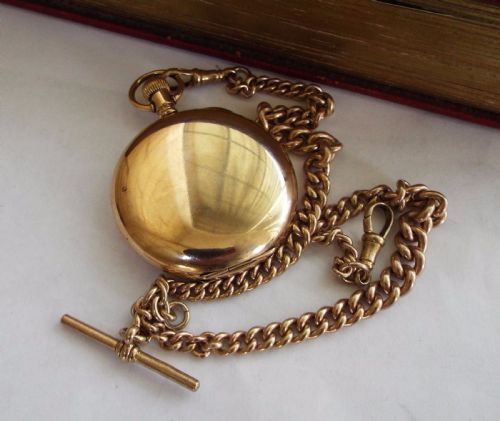 fig 2. 1930s Thomas Russell hunter pocket watch & chain