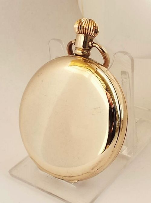 fig 1. Antique 1901 Waltham Traveler full hunter pocket watch.