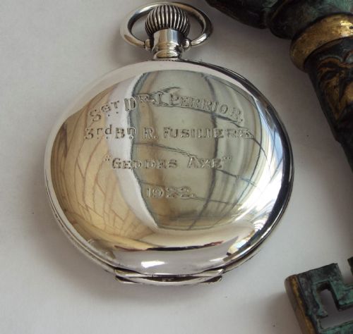 fig 1. 1921 'Geddes Axe' silver pocket watch, military
