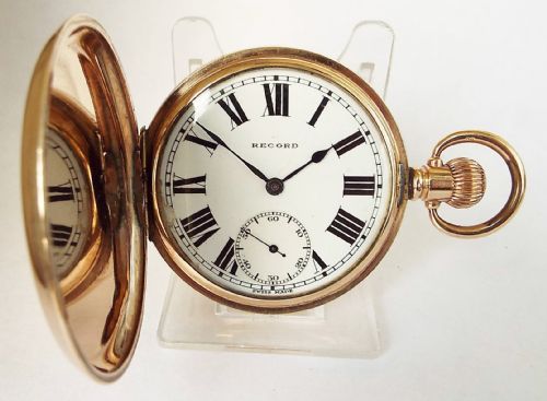 A 1920s Record Full Hunter Pocket Watch.