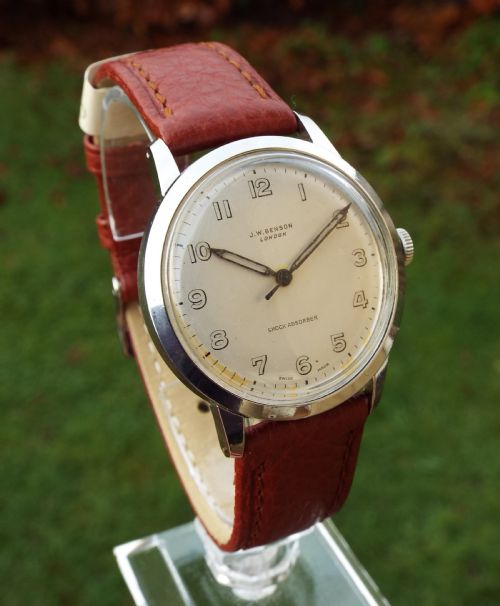 fig 1. Gents 1960 Cyma wrist watch made for J W Benson