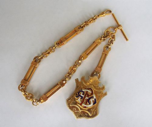 Edwardian Watch Albert and Silver Gilt Fob