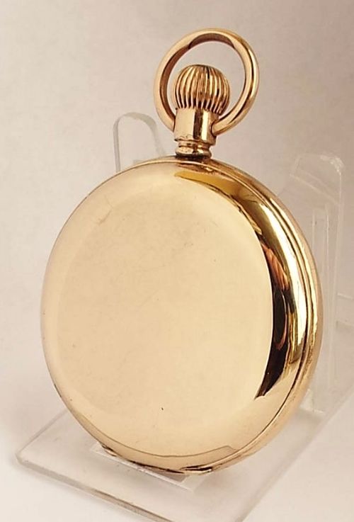 fig 1. Antique 1919 Waltham Traveler full hunter pocket watch.