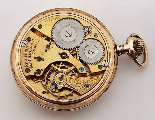 fig 2. An antique gold filled Waltham pocket watch, 1908.