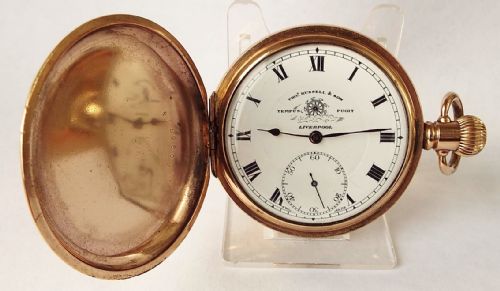 A 1920s Thomas Russell “Time O Day” Full Hunter Pocket Watch.