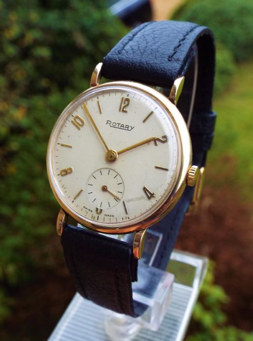 Gents 9ct Gold Rotary Wrist Watch, 1956