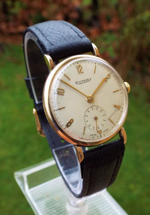 fig 1. Gents 9ct gold Rotary wrist watch, 1956
