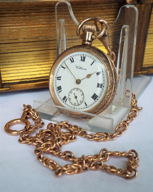 Ladies Antique Waltham Fob Watch with Albertina