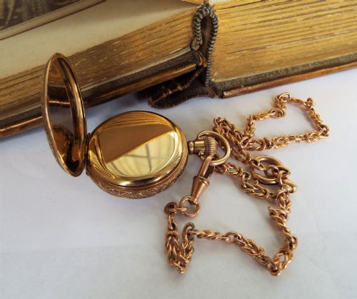 fig 1. Ladies antique Waltham fob watch with albertina