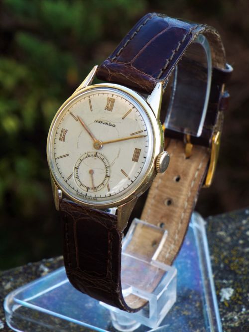 Mid-size Gold Plated Movado Wrist Watch, C1940
