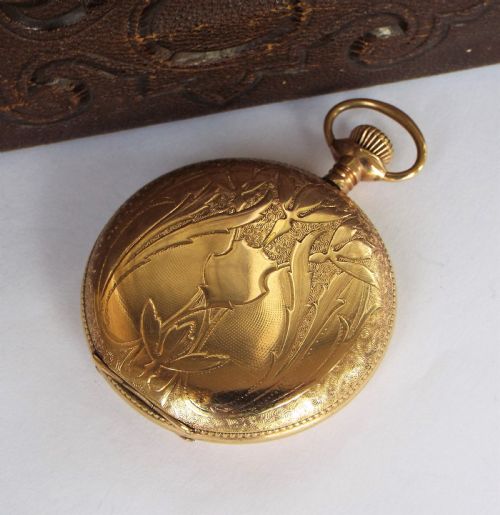 fig 1. Art Nouveau Waltham full hunter pocket watch