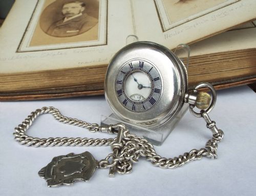 Antique Silver Waltham Half Hunter Pocket Watch