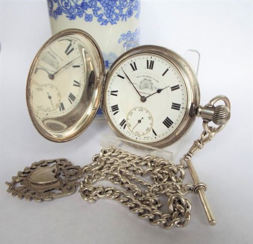 1920s Thomas Russell Hunter Pocket Watch and Chain