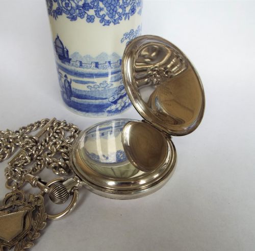 fig 2. 1920s Thomas Russell hunter pocket watch and chain
