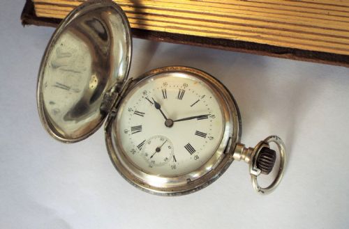 fig 2. Antique niello hunter pocket watch, Aeby & Landry