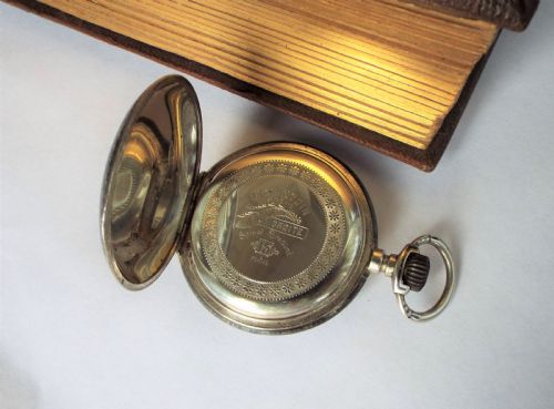 fig 3. Antique niello hunter pocket watch, Aeby & Landry
