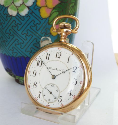Antique Gold Filled Pocket Watch, Illinois Watch Co