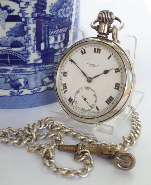 1930 Silver Pocket Watch, W Hinds, London
