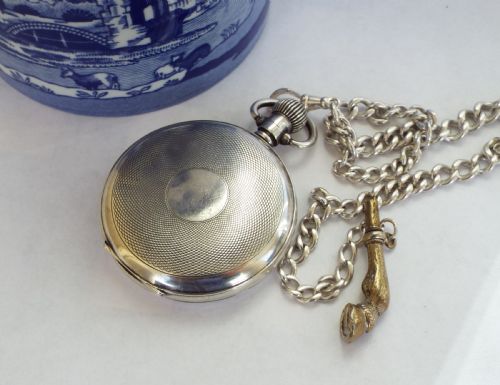 fig 1. 1930 silver pocket watch, W Hinds, London