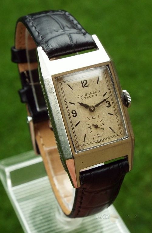 fig 1. 1930s mid-size Cyma wrist watch for J W Benson