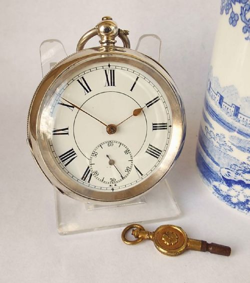 Antique Swiss Silver Pocket Watch, Circa 1900.