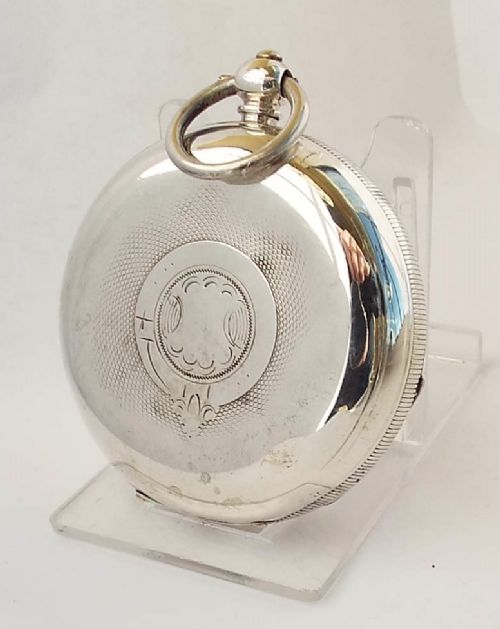 fig 1. Antique Swiss silver pocket watch, circa 1900.