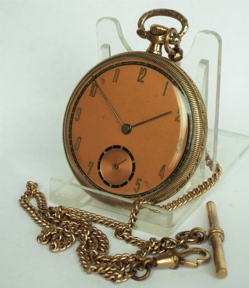 1930s Art Deco Pocket Watch with Chain