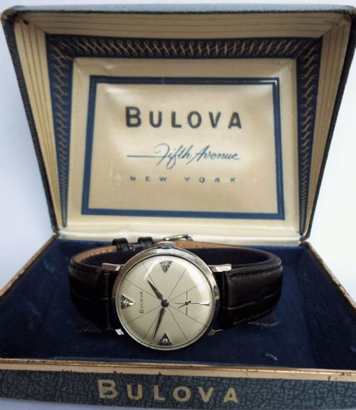 gents boxed bulova wrist watch 1958 - CATEGORY: ANTIQUE CLOCKS - DATED 1950