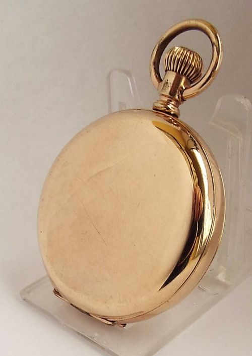 fig 1. An antique Swiss full hunter pocket watch, circa 1910s.