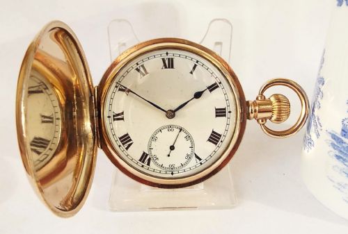 A Vintage 1920s Hexameter Full Hunter Pocket Watch.