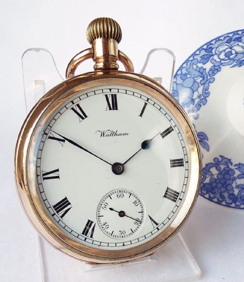 Antique 10ct Gold Filled Waltham Traveler Pocket Watch.