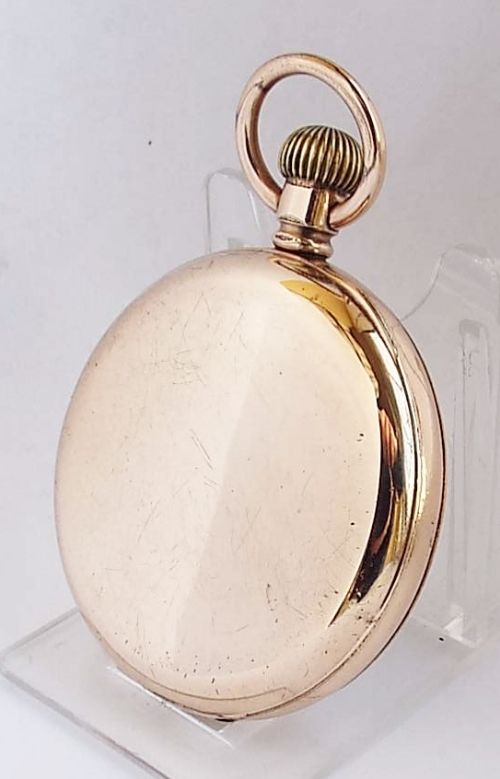 fig 1. Antique 10ct gold filled Waltham Traveler pocket watch.