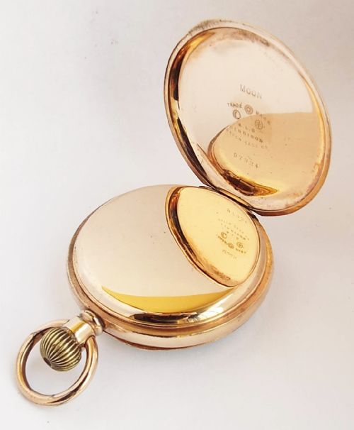 fig 2. Antique 10ct gold filled Waltham Traveler pocket watch.