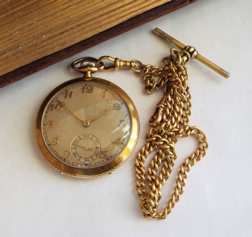 fig 1. 1930s pocket watch and double chain