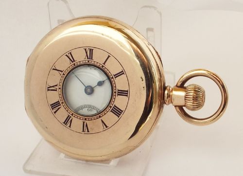 Antique 1917 Waltham Traveler Half Hunter Pocket Watch.