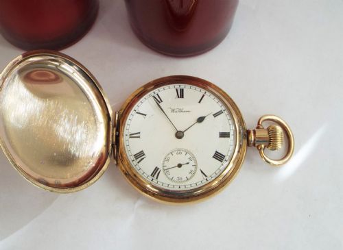 fig 1. 1913 Waltham Traveler full hunter pocket watch