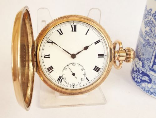 A 1920s Swiss Full Hunter Pocket Watch.