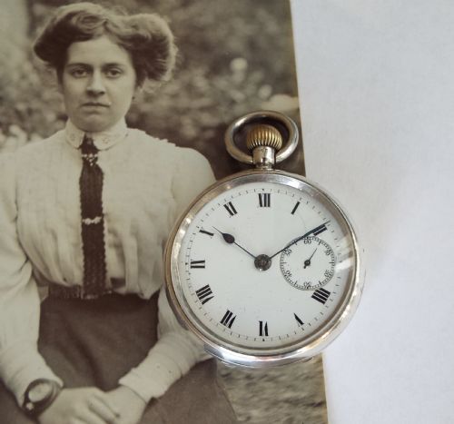 Antique Silver Fob Watch, J Rotherham & Son, 1907