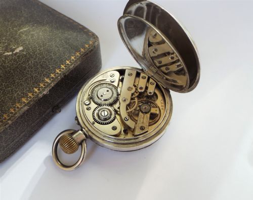 fig 4. Antique silver triple date pocket watch, Sandoz-Boucherin