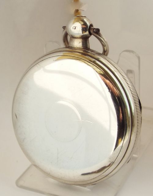 fig 1. Antique 1876 fusee silver pocket watch by Thomas Richardson Hamden.