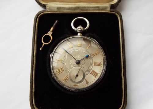 fig 1. Silver fusee pocket watch, 1900