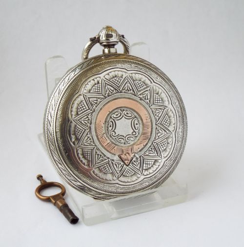 fig 2. Silver fusee pocket watch, 1900